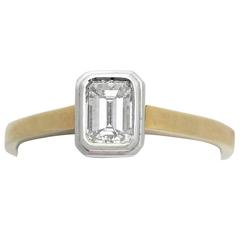 Diamond and Yellow Gold Solitaire Ring, Contemporary 2002
