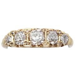 1890s Antique 1.78 Carat Diamond Yellow Gold Five Stone Ring 2
