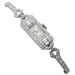 2.24Ct Diamond Ladies Cocktail Watch in Platinum - Antique Circa 1930 4