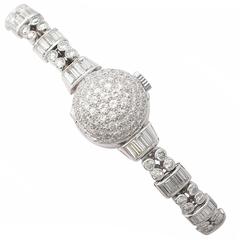 Admina Lady's Platinum Diamond Manual Wind Wristwatch 7