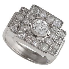 René Boivin Art Deco Diamond Platinum Ring