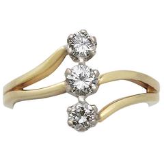 0.20Ct Diamond, 18k Yellow Gold Dress Ring - Art Nouveau Style - Contemporary 9