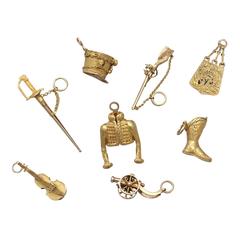 18k & 21k Yellow Gold Bracelet Charms - Napoleonic Hussar - Antique French 2