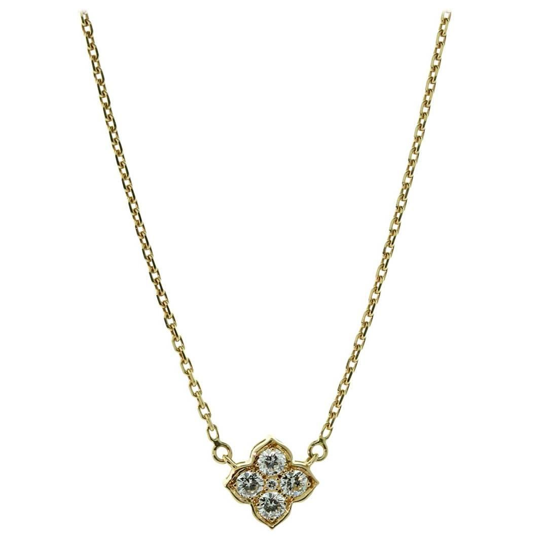 Cartier Diamond Gold Flower Necklace