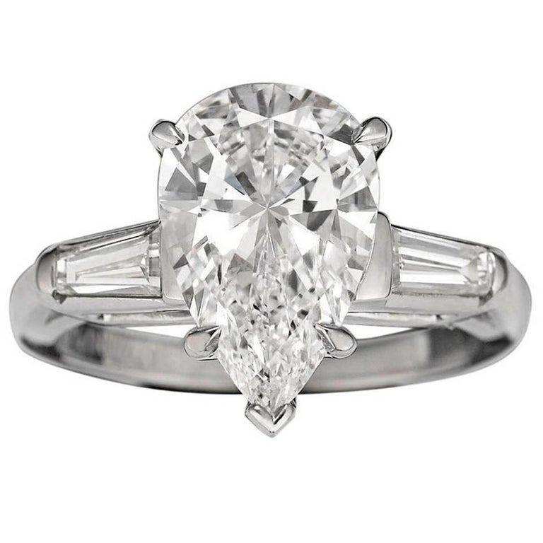 3.02 Carat Pear-Cut Golconda Diamond Platinum Ring For Sale at 1stDibs ...