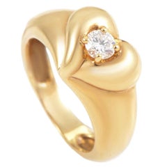 Van Cleef & Arpels Diamond Gold Heart Band Ring