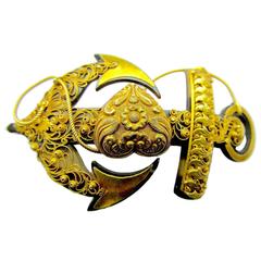 Antique Pique & 18K Gold Anchor Pin 8
