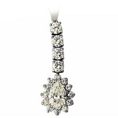 4.13Ct Diamond and 18k White Gold Pendant - Contemporary Circa 2000 12