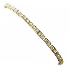 2.35Ct Diamond and 18k Yellow Gold Line Bracelet - Vintage Circa 1980