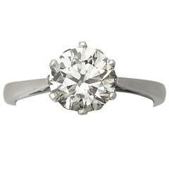 1940s 2.24 Carat Diamond and Contemporary Platinum Solitaire Ring 2