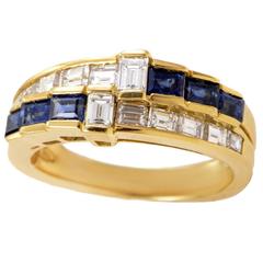 Damiani Sapphire Diamond Gold Band Ring