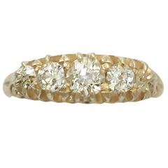 1910s Antique Diamond and Yellow Gold Five Stone Ring 2