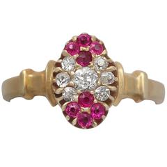 1905 Antique Diamond & Ruby Yellow Gold Cocktail Ring 5