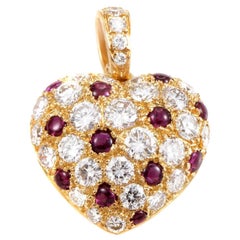 Cartier Ruby and Diamond Pave Gold Pendant