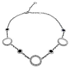 Bulgari Onyx Gold Chain Link Necklace
