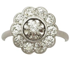 1920s Antique 1.05 Carat Diamond and White Gold Cocktail Ring