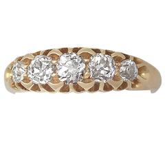 1898 Antique Diamond and Yellow Gold Five Stone Ring 1