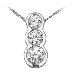 0.58Ct Diamond Trilogy Platinum Pendant - Contemporary 10