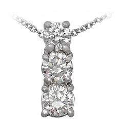 0.65Ct Diamond and Platinum Trilogy Pendant - Contemporary 11