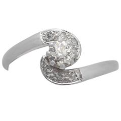 1985 Diamond and Platinum Twist Ring