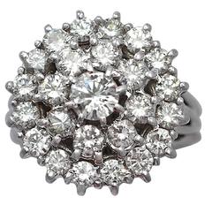 2.25Ct Diamond and 18k White Gold Dress Ring - Vintage Circa 1960 9
