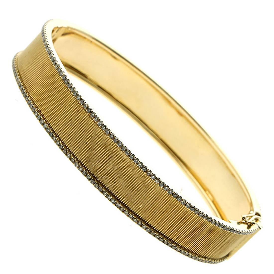 Etername for Opulent Jewelers Diamond Gold Bangle Bracelet
