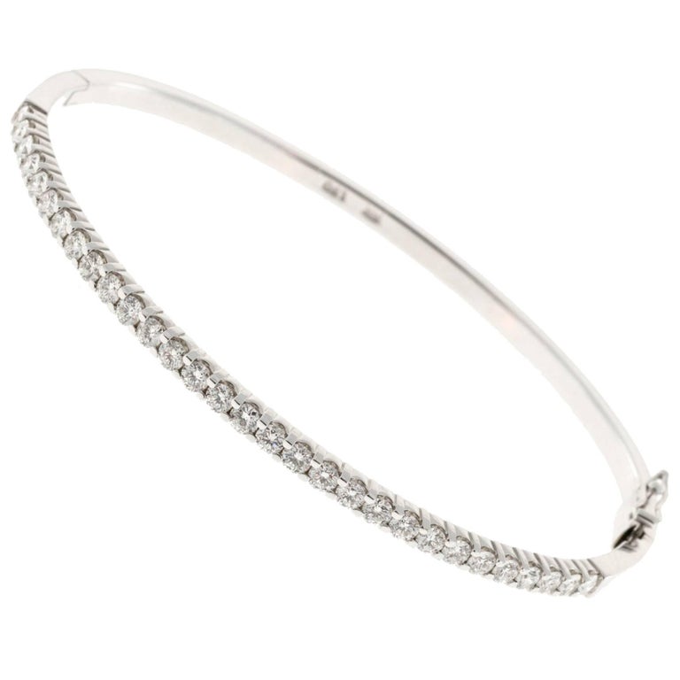 Diamond Gold Hinged Oval Bangle Bracelet at 1stDibs oval diamond