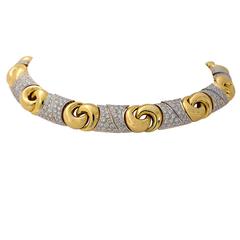 1980s Diamond Gold Necklace 9