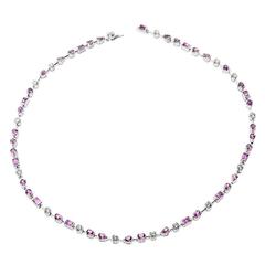 Cartier Pink Sapphire Diamond Gold Choker Necklace