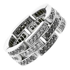Cartier Maillon Panthere Black and White Diamond Gold Ring