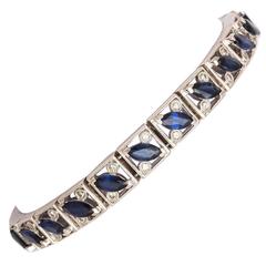 Elegant Sapphire Diamond Gold Line Bracelet