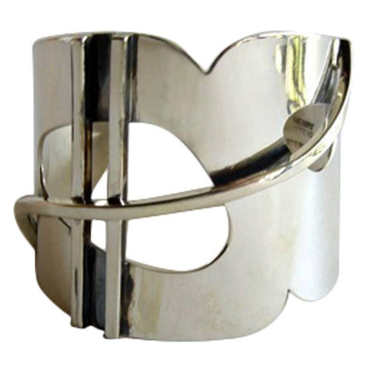 Henry Steig New York Modernist Studio Sterling Silver Bracelet For Sale