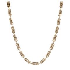 Victorian Diamond Yellow Gold Necklace 4