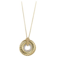 David Yurman Diamond Gold Drop Necklace