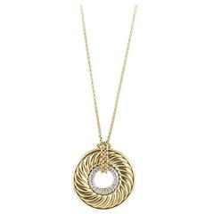 David Yurman Diamond Gold Drop Necklace 7