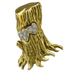 Cartier Aldo Cipullo Romantic Diamond Gold Brooch