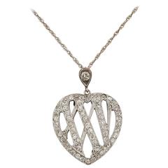 1910 Edwardian Diamond Gold Platinum 25th Anniversary Pendant 1