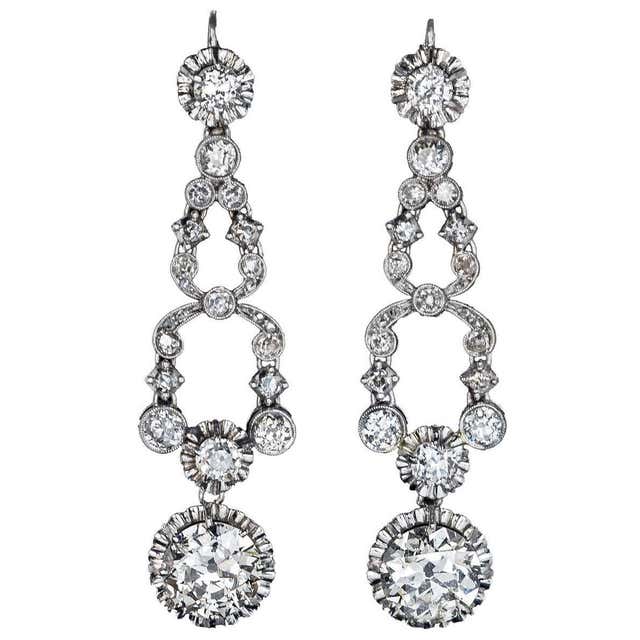 Art Deco Sapphire Diamond Earrings at 1stDibs