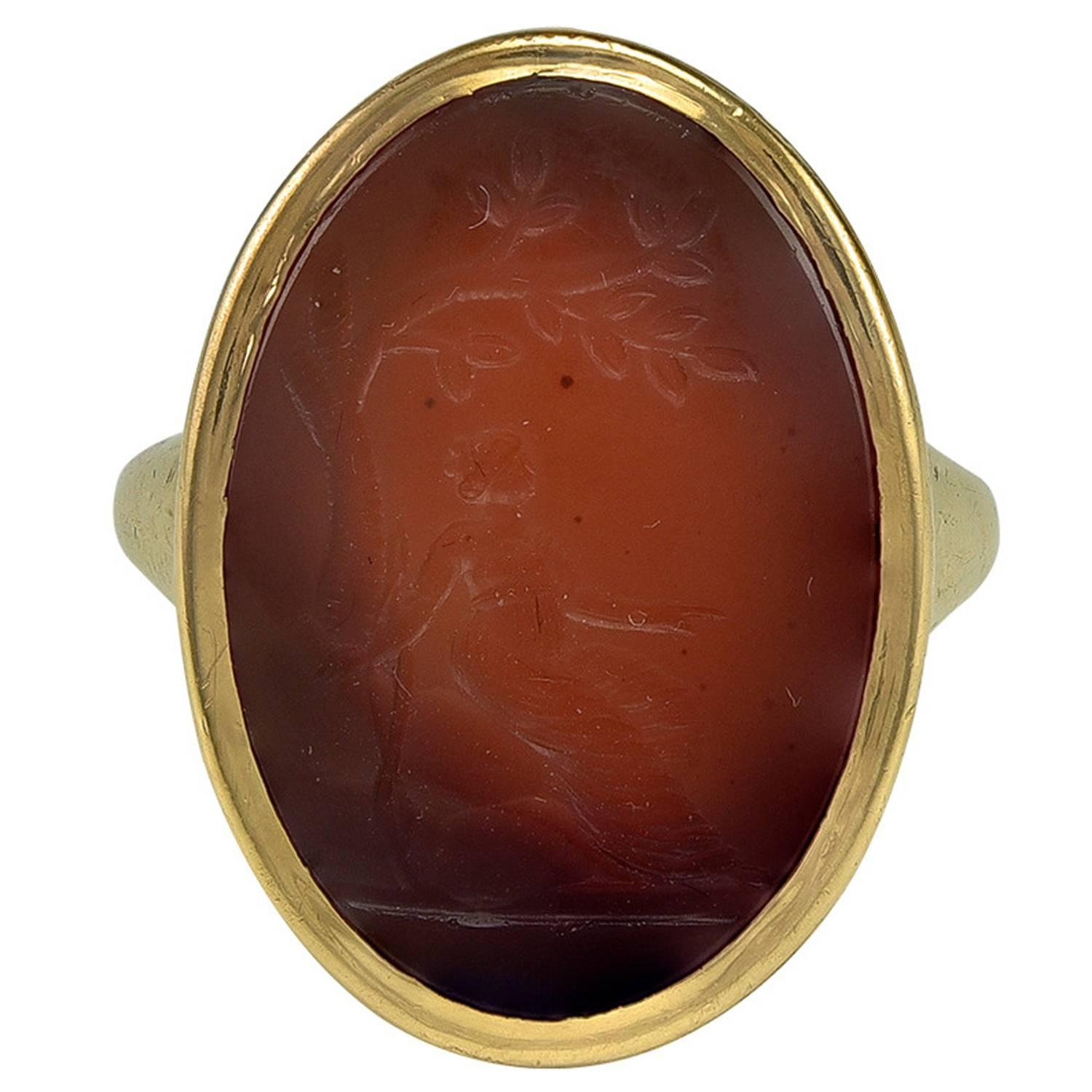 An Antique Regency Period Carnelian  Gold Ring
