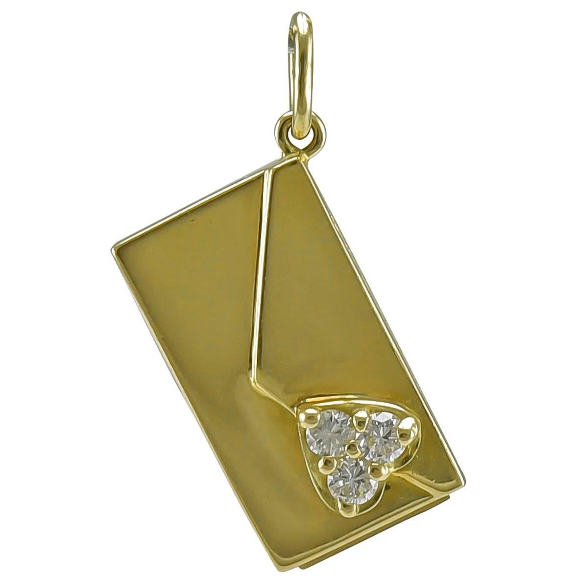 CARTIER Love Letter Gold and Diamond Charm