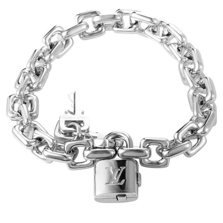 Louis Vuitton LV Padlock Bracelet - Red, Brass Link, Bracelets - LOU788892