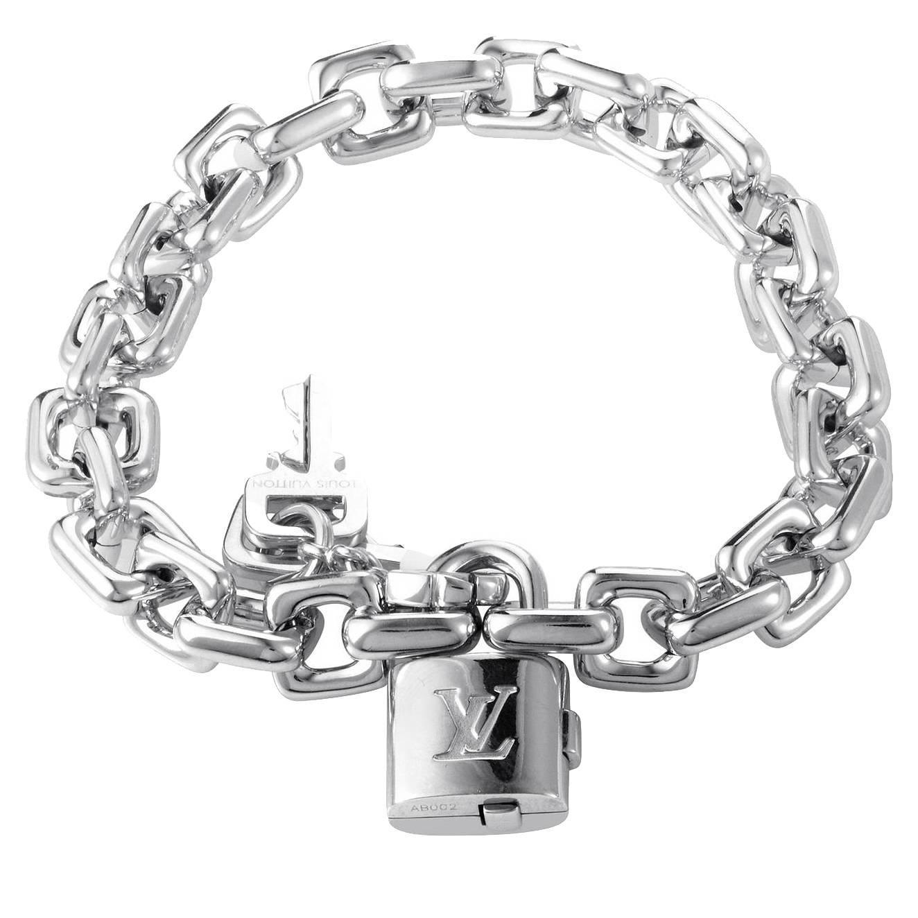 Louis Vuitton Gold Lock Link Bracelet For Sale at 1stdibs