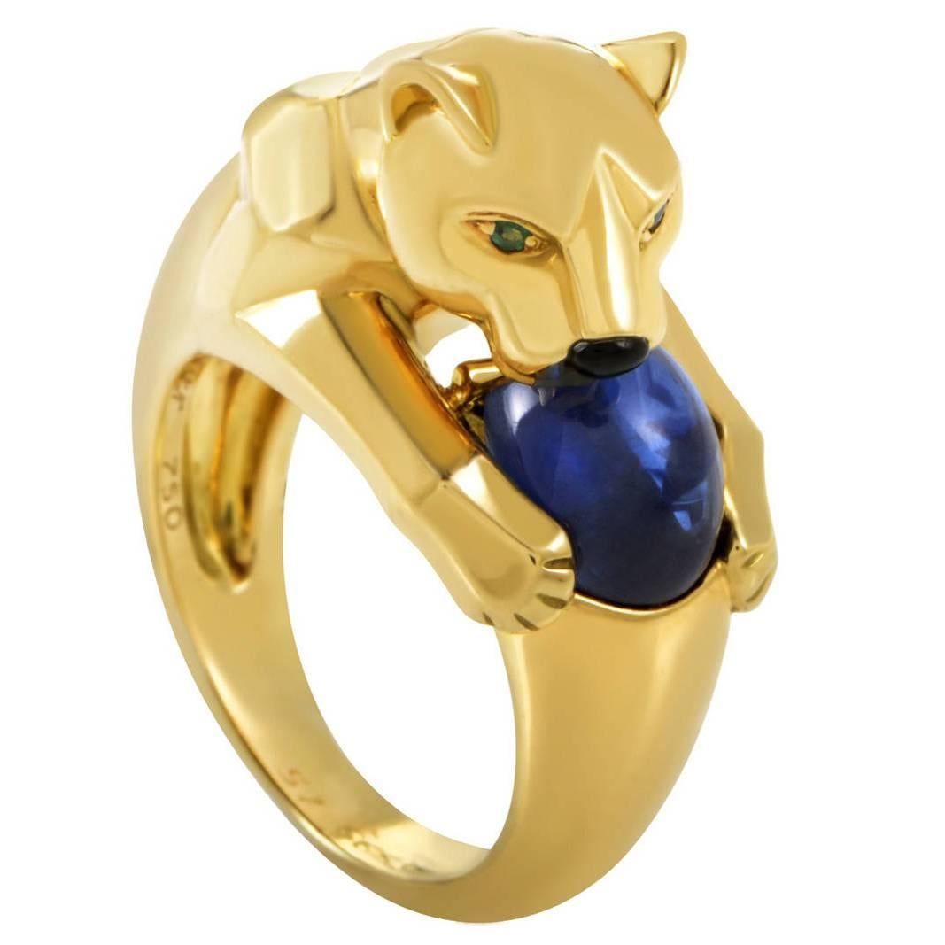 Cartier Panthere Sapphire Gold Ring
