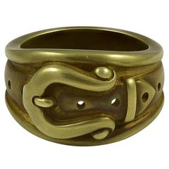 Used Barry Kieselstein-Cord Two Tone Gold Buckle Ring