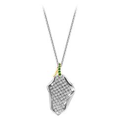 Ana De Costa Platinum Diamond Tsavorite Lotus Petal Pendant 3