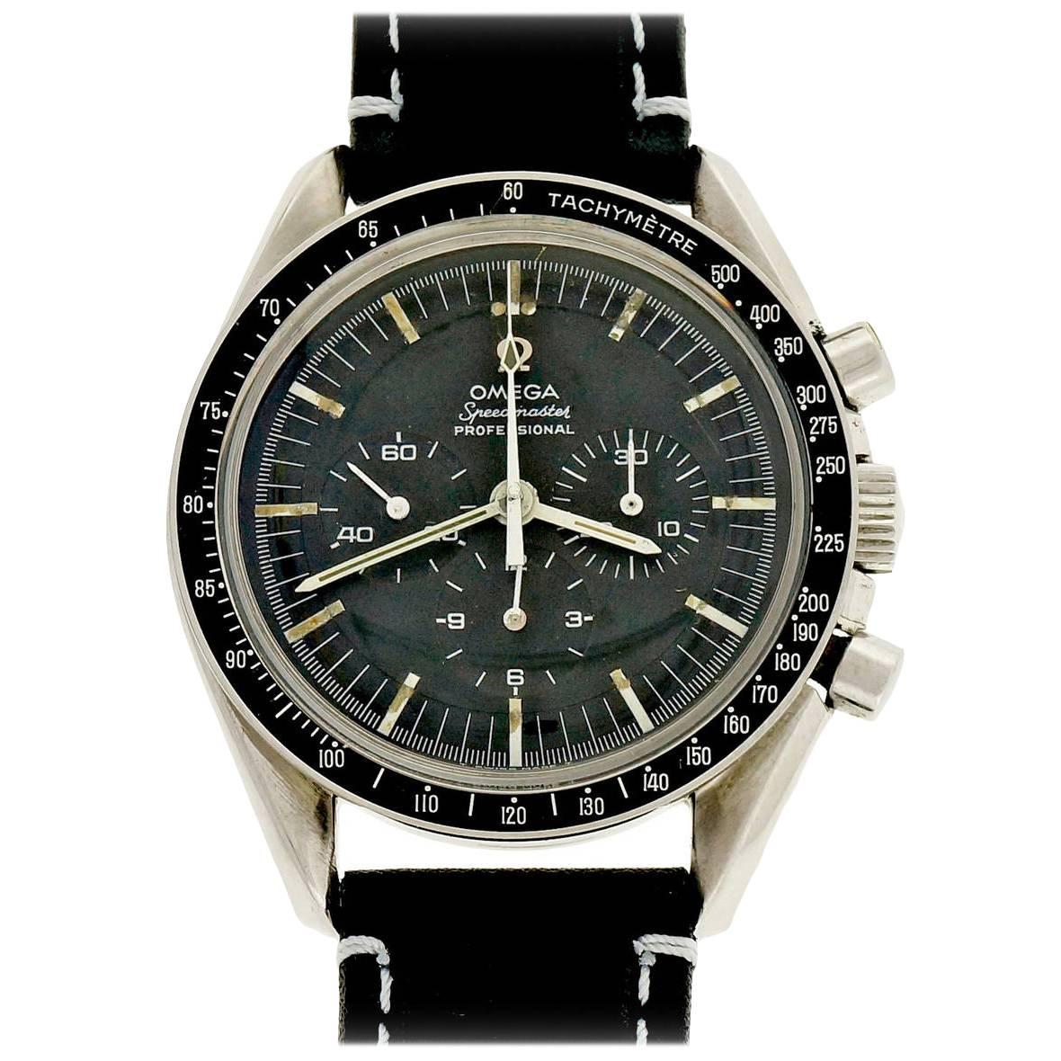 Omega Stainless Steel Speedmaster Chronograph Cal 861 Wristwatch