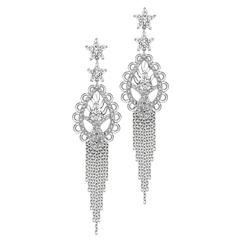 Ana De Costa Diamond Platinum Paisley Drop Earrings 5