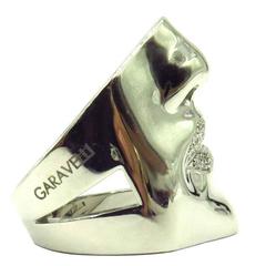 Unique Edgy Garavelli Diamond Gold Large Face Ring