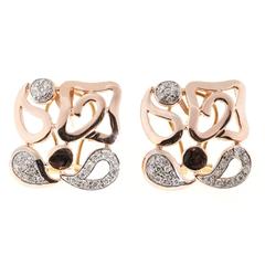 Diamond Rose Gold Clip Post Earrings
