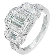 Diamond Triple Halo Platinum Engagement Ring 9